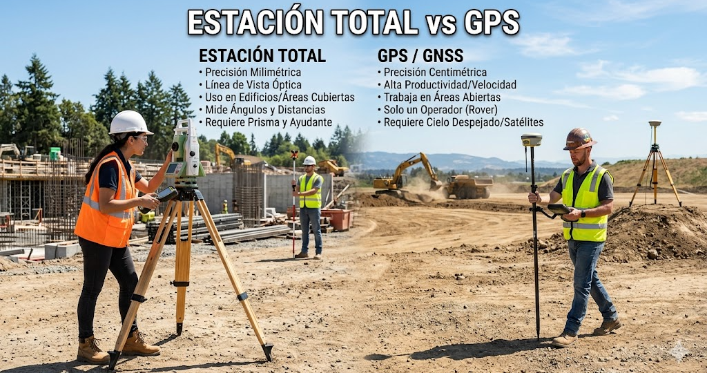 Estación total vs GNSS